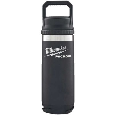 Milwaukee Packout Drinks Bottle Chug Lid Black 532ml