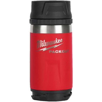 Milwaukee Packout Drinks Bottle Sip Lid Red 355ml