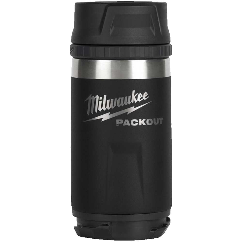 Milwaukee Packout Drinks Bottle Sip Lid Black 355ml - Image 1