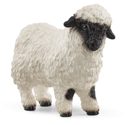 SCHLEICH Farm World Valais Black-nosed Sheep Toy Figure - 13965 - White/Black