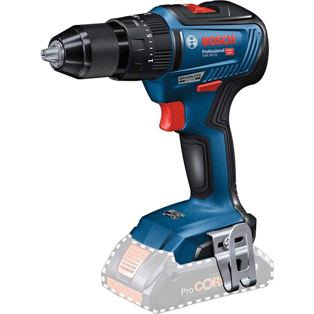 Bosch GSB 18V-55 18v Cordless Brushless Combi Drill No Batteries No Battery Charger No Case - Image 1