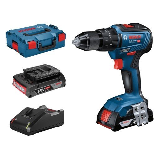 Bosch Bosch GSB 18V-55 Brushless Combi Drill with 2 x 2 Ah Batteries, Charger and L-BOXX - Image 1