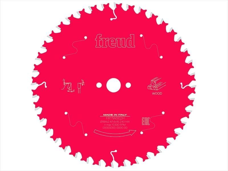 Freud F03FS09704 Wood Circular Saw Blade 184 X 16 X 2.4/1.6Mm X 40T - Image 1