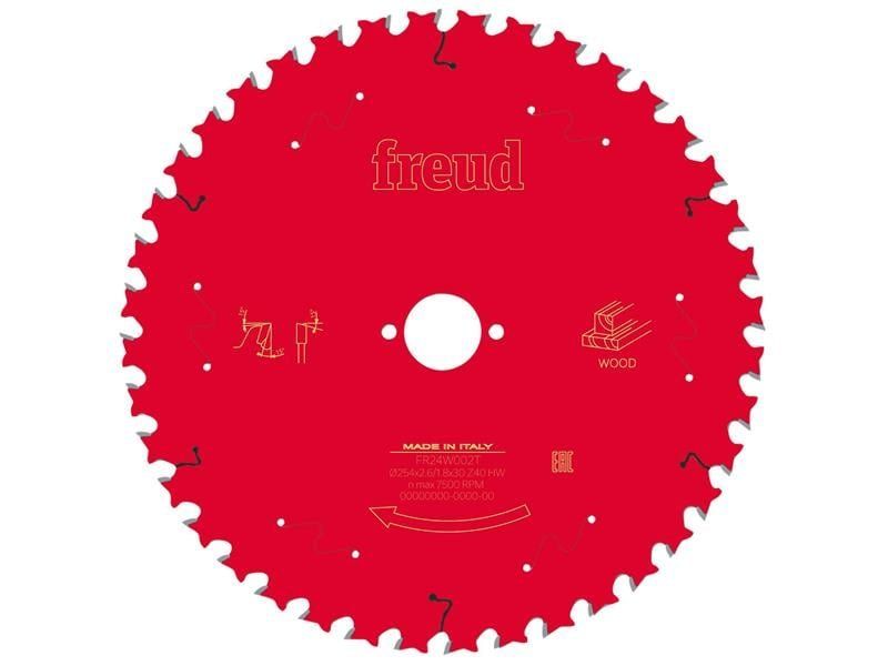 Freud F03FS09779 Wood Table Saw Blade 254 X 30 X 2.6/1.8Mm X 40T - Image 1