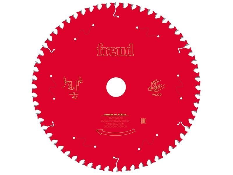 Freud F03FS09782 Wood Table Saw Blade 260 X 30 X 2.6/1.8Mm X 60T - Image 1