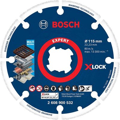 Bosch EXPERT X Lock Diamond Metal Cutting Disc 115mm 1mm 22mm