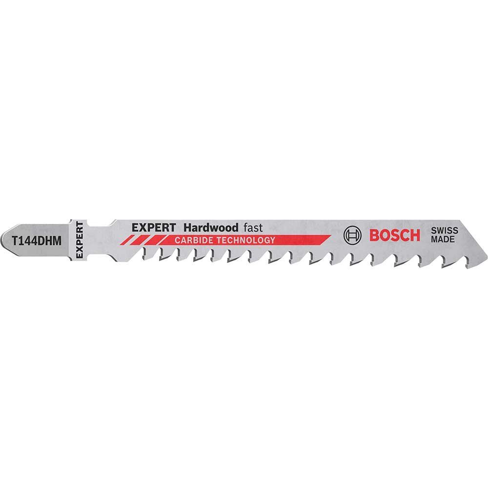 Bosch EXPERT T144DHM Hard Wood Fast Jigsaw Blades Pack of 3 - Image 1