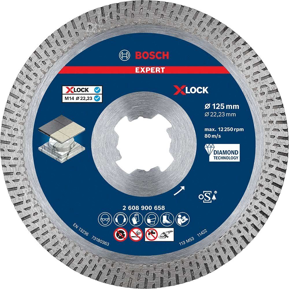 Bosch EXPERT X Lock Best Diamond Cutting Disc for Hard Ceramics 125mm 1.6mm 22mm - Image 1