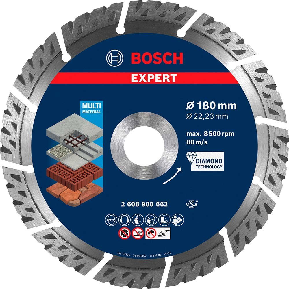 Bosch EXPERT Multi Material Diamond Cutting Disc 180mm 2.4mm 22mm - Image 1