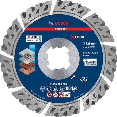 Bosch EXPERT Multi Material X Lock Diamond Cutting Disc 125mm 2.4mm 22mm