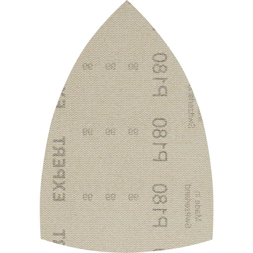 Bosch EXPERT M480 Hook and Loop Large Delta Sanding Sheets for Paint and Wood 100mm x 150mm 180g Pack of 10 - Image 1