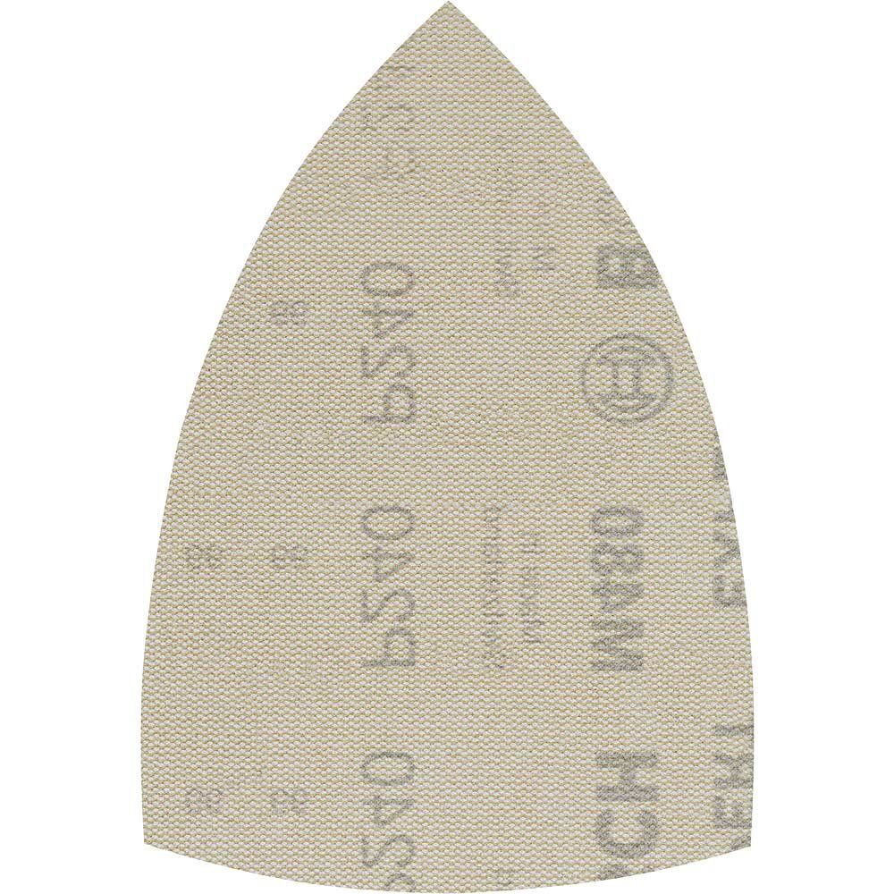 Bosch EXPERT M480 Hook and Loop Large Delta Sanding Sheets for Paint and Wood 100mm x 150mm 240g Pack of 10 - Image 1