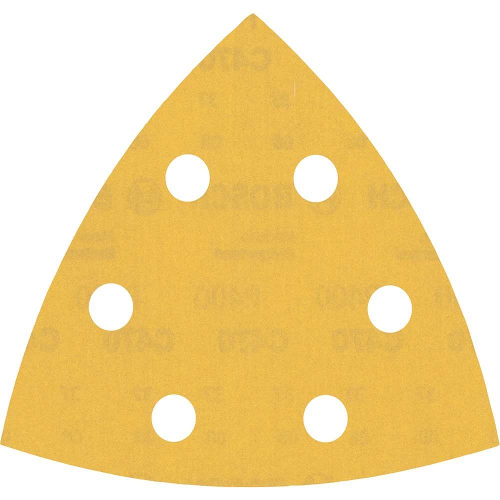 Bosch EXPERT C470 Punched Quick Fit Delta Sanding Sheets for Paint and Wood 93mm x 93mm 400g Pack of 50 - Image 1