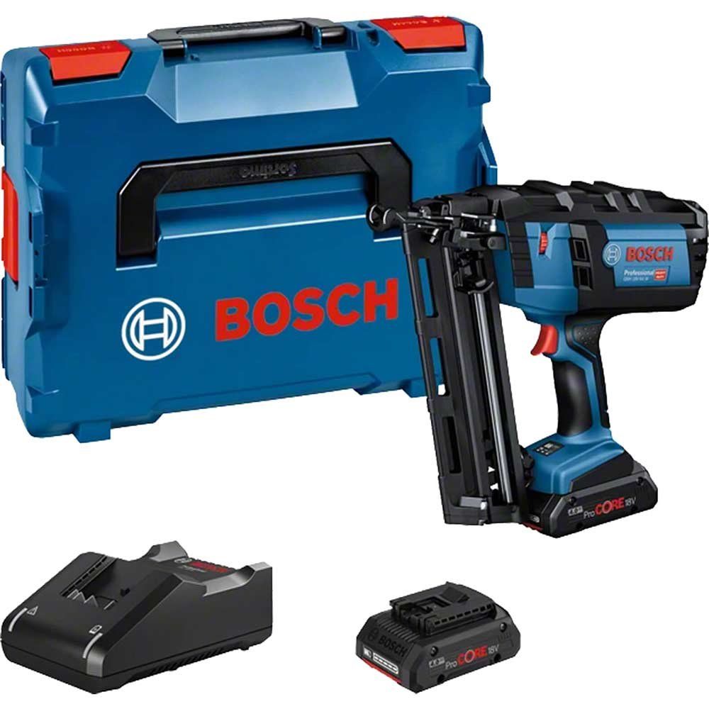 Bosch GNH 18V-64 M 18v Cordless 16g 2nd Fix Finish Nail Gun 2 x 4ah Li-ion ProCore Battery Charger Case - Image 1