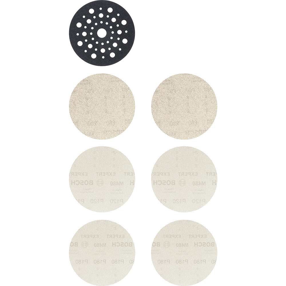 Bosch EXPERT M480 125mm Net Abrasive Sanding Disc 125mm Assorted Pack of 7 - Image 1
