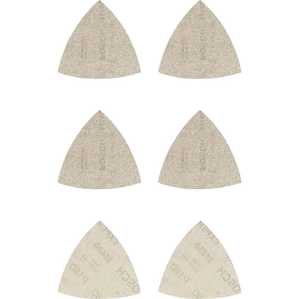 Bosch EXPERT M480 Quick Fit Net Delta Sanding Sheets for Paint and Wood 93mm x 93mm Assorted Pack of 6 - Image 1
