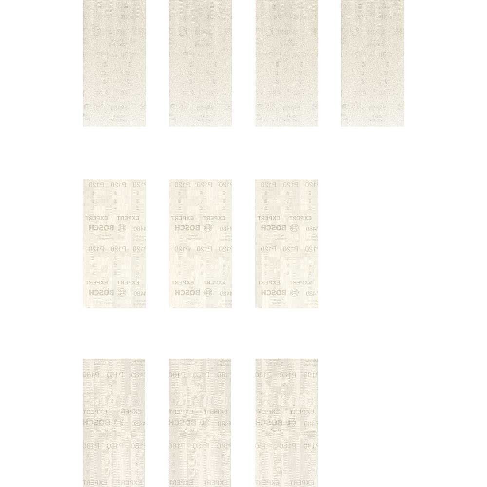 Bosch EXPERT M480 93mm x 186mm Net Abrasive Sanding Sheets 93mm x 186mm Assorted Pack of 10 - Image 1