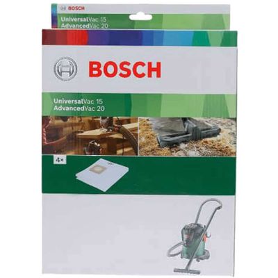 Bosch Fleece Dust Bags for UNIVERSALVAC 15 and ADVANCEDVAC 20 Pack of 4