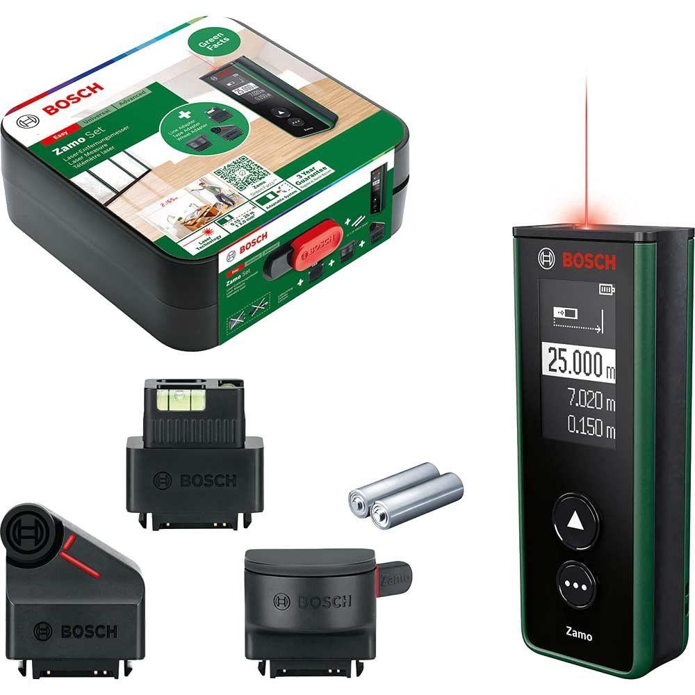 Bosch ZAMO 4 Laser Distance Measure and Area Calculator Set 25m - Image 1