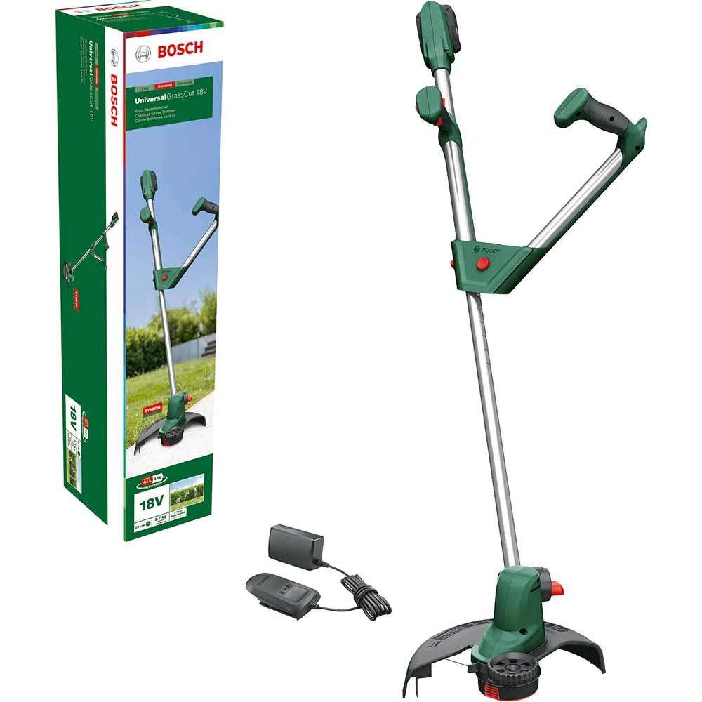 Bosch UNIVERSALGRASSCUT 18V-260 P4A 18v Cordless Grass Trimmer Edger 260mm 1 x 2ah Li-ion Battery Charger - Image 1