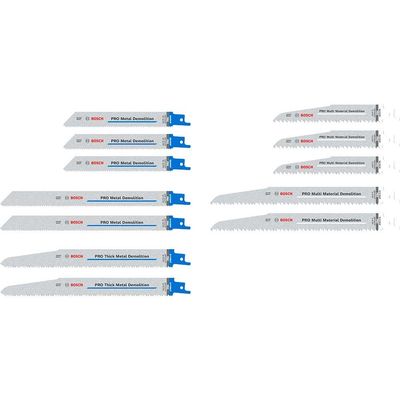 Bosch PRO 12 Piece Demolition Reciprocating Saw Blade Set