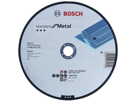 Bosch Powertool Accessories Std Metal Straight Cut Disc 230Mm - Grey - Thumbnail 2