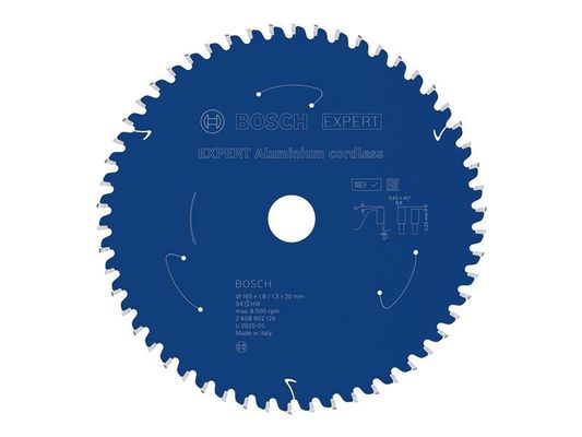 Powertool Accessories Expert Aluminium Cordless Circular Saw Blade 165 X 20Mm X 54T - Blue - Thumbnail 2
