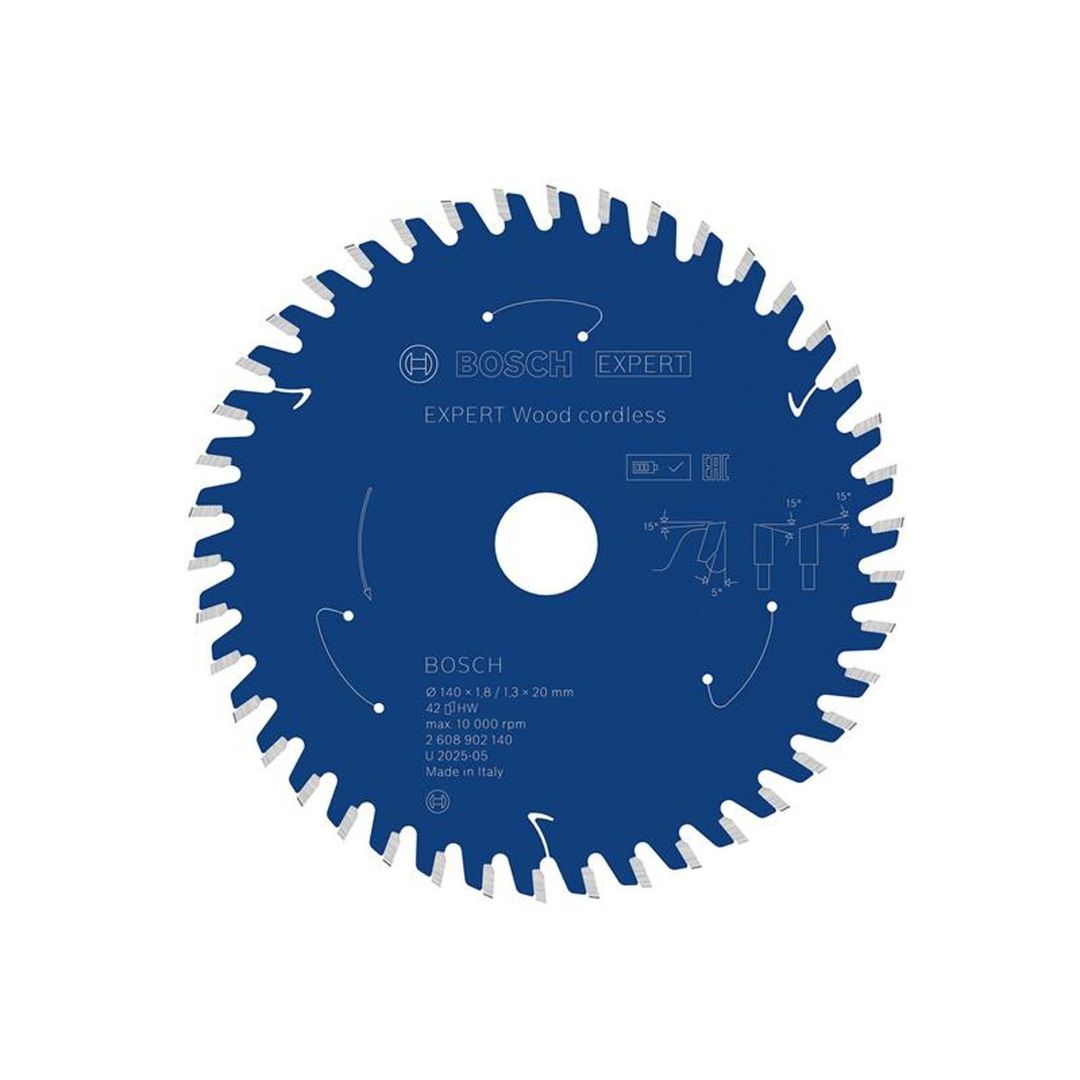Powertool Accessories Expert Wood Cordless Circular Saw Blade 140 X 20Mm X 42T - Blue - Image 1