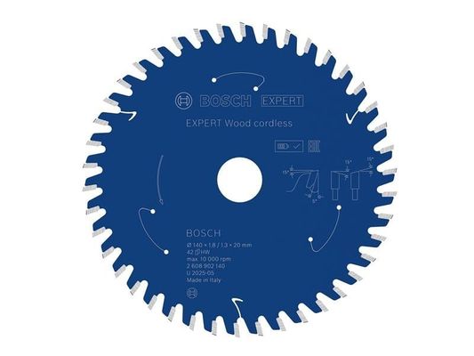 Powertool Accessories Expert Wood Cordless Circular Saw Blade 140 X 20Mm X 42T - Blue - Thumbnail 2