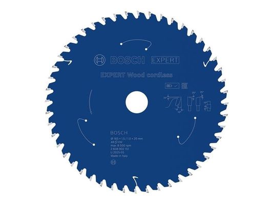 Powertool Accessories Expert Wood Cordless Circular Saw Blade 165 X 20Mm X 48T - Blue - Thumbnail 2