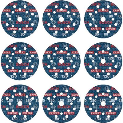 Bosch EXPERT O780 Foil Sanding Discs 125mm 125mm Assorted Pack of 9
