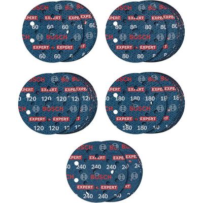Bosch EXPERT O780 Foil Sanding Discs 125mm 125mm Assorted Pack of 55
