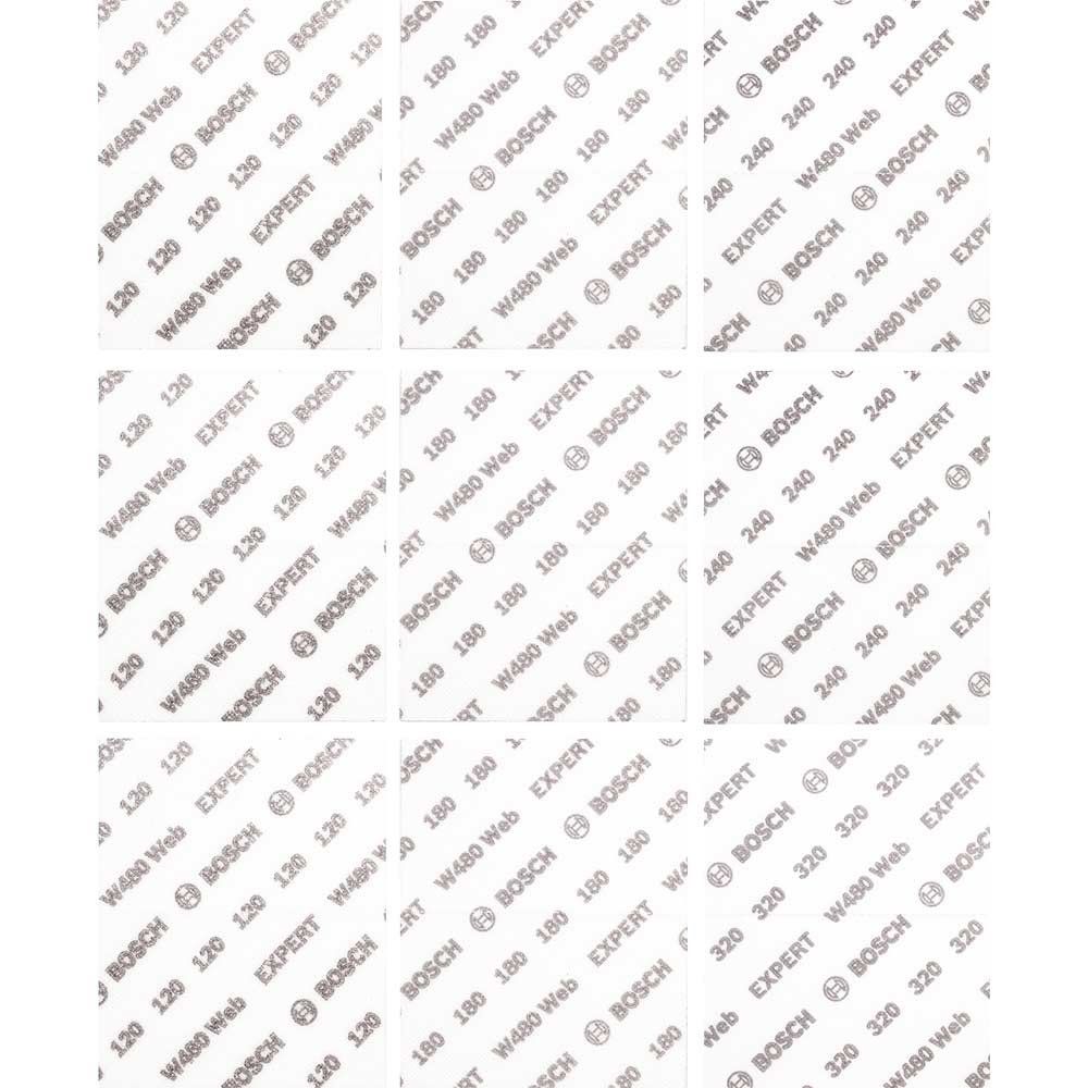 Bosch EXPERT M480 Flexi-Web 1/4 Mesh Sanding Sheet 115mm X 140mm Assorted Pack of 9 - Image 1