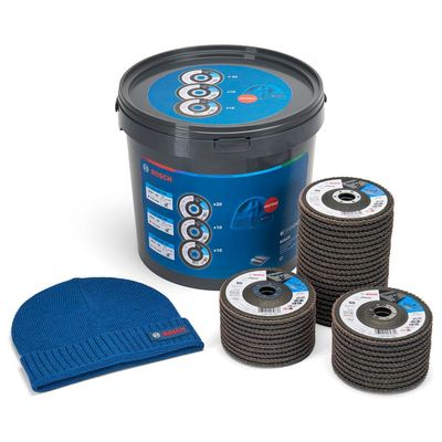 Bosch EXPERT 40 Piece X551 Flap Disc Assorted Grit Tub 115mm 115mm Assorted