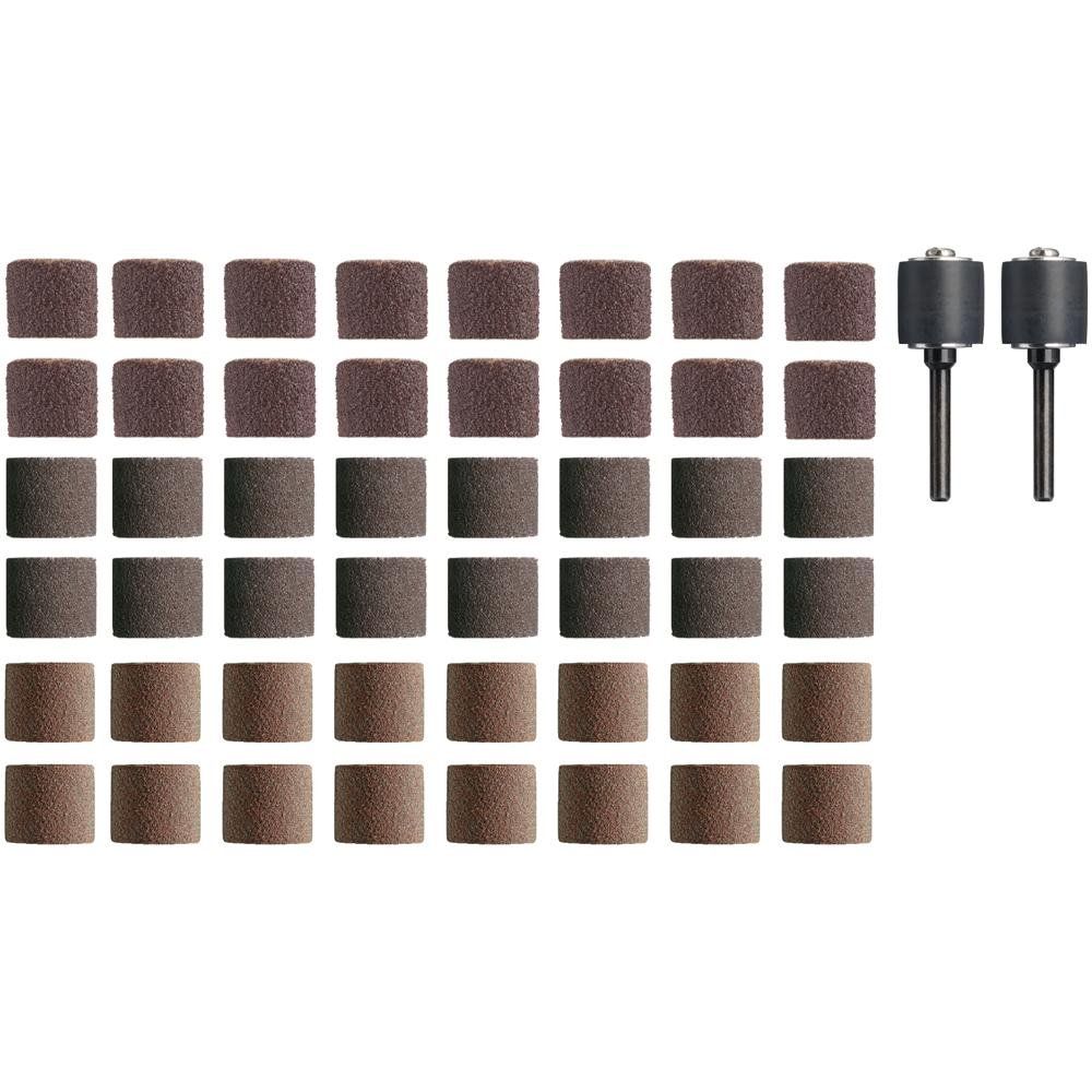 Dremel 50 Piece Assorted Sanding Bands and 12.8mm Mandrels Set - Image 1