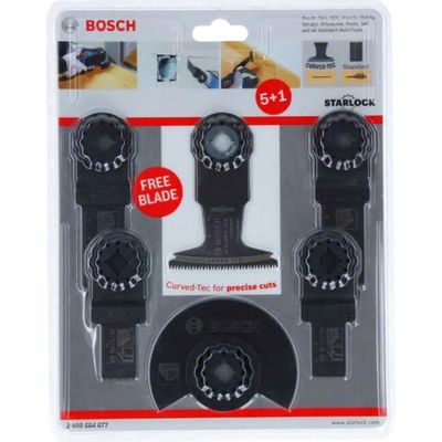 Bosch 6 Piece Cutting Starlock Oscillating Multi Tool Wood and Metal Blade Set