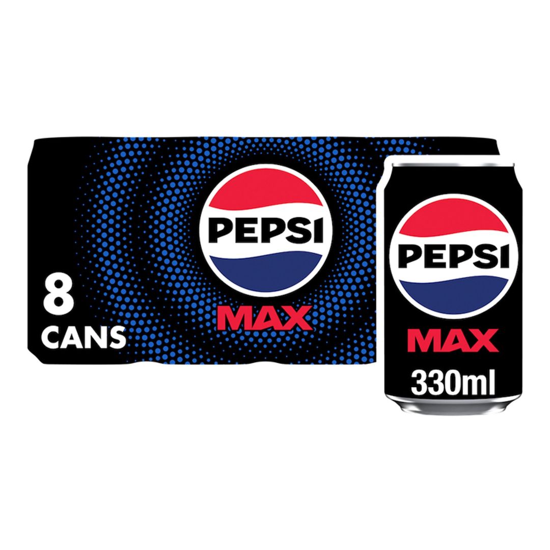 Pepsi Max No Sugar Cola Cans 8 x 330ml - Image 1