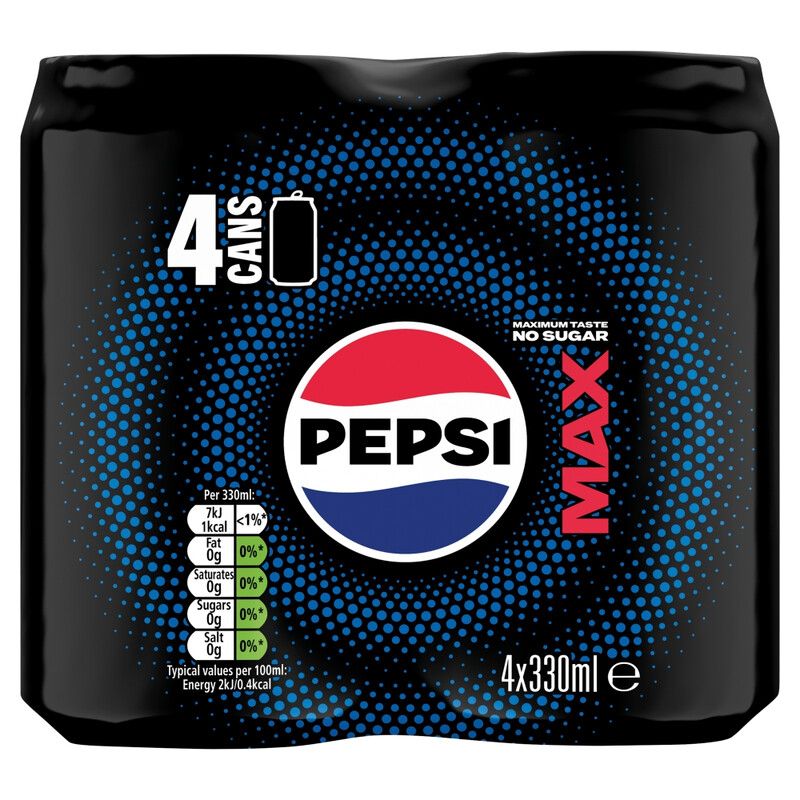 Pepsi Max 4 x 330ml Cans - Image 1
