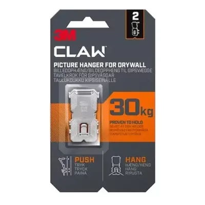 3M CLAW Plasterboard Picture Hanger 30 kg - Thumbnail 2