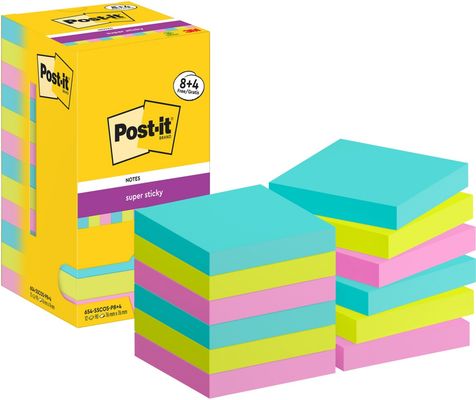 Post-It Super Sticky Notes Cosmic Colour Collection 76 mm x 76 mm 90 S