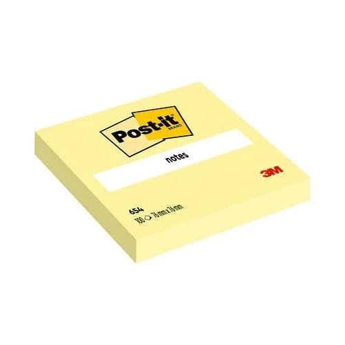 Post-It 654-CY note paper Square Yellow 100 sheets Self-adhesive - Image 1