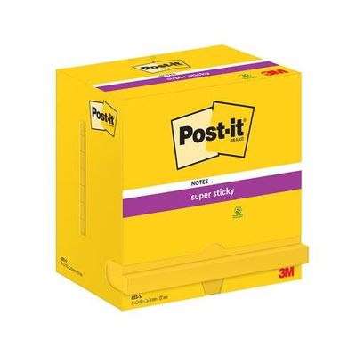 Post-it Super Sticky Notes 76x127mm 90 Sheets Ultra Yellow (Pack 12) - 7100290188