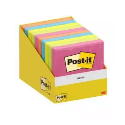 Post-It Notes Retail Display 76x76mm 100 Sheets Assorted Colours (Pack