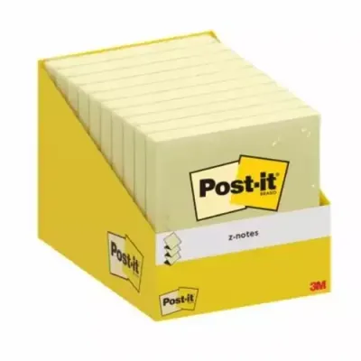 Post-It Z Notes Retail Display 76x76mm 100 Sheets Canary Yellow (Pack
