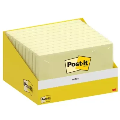 Post-It Notes Retail Display 76x127mm 100 Sheets Canary Yellow (Pack 1