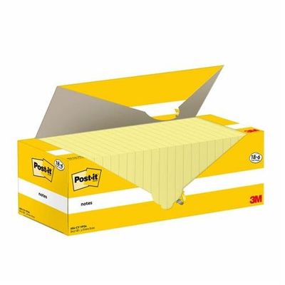 Post-It Notes 76x76mm Canary Yellow Promo Pack 100 Sheets per Pad (Pac