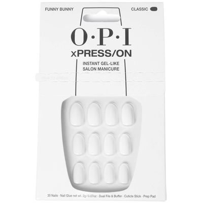 OPI xPRESS/ON White Press On Nails Gel-Like Salon Manicure - Funny Bunny - Thumbnail 2