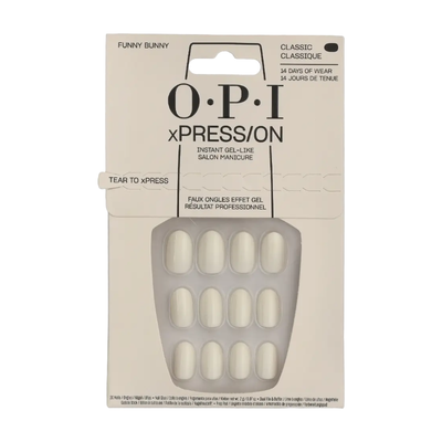 OPI xPRESS/ON White Press On Nails Gel-Like Salon Manicure - Funny Bunny