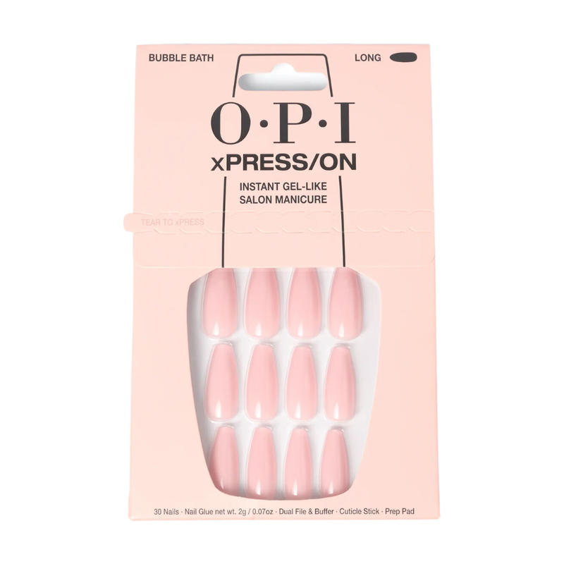 OPI xPRESS/ON Sheer Pink Press On Nails Gel-Like Salon Manicure - Bubble Bath - Image 1