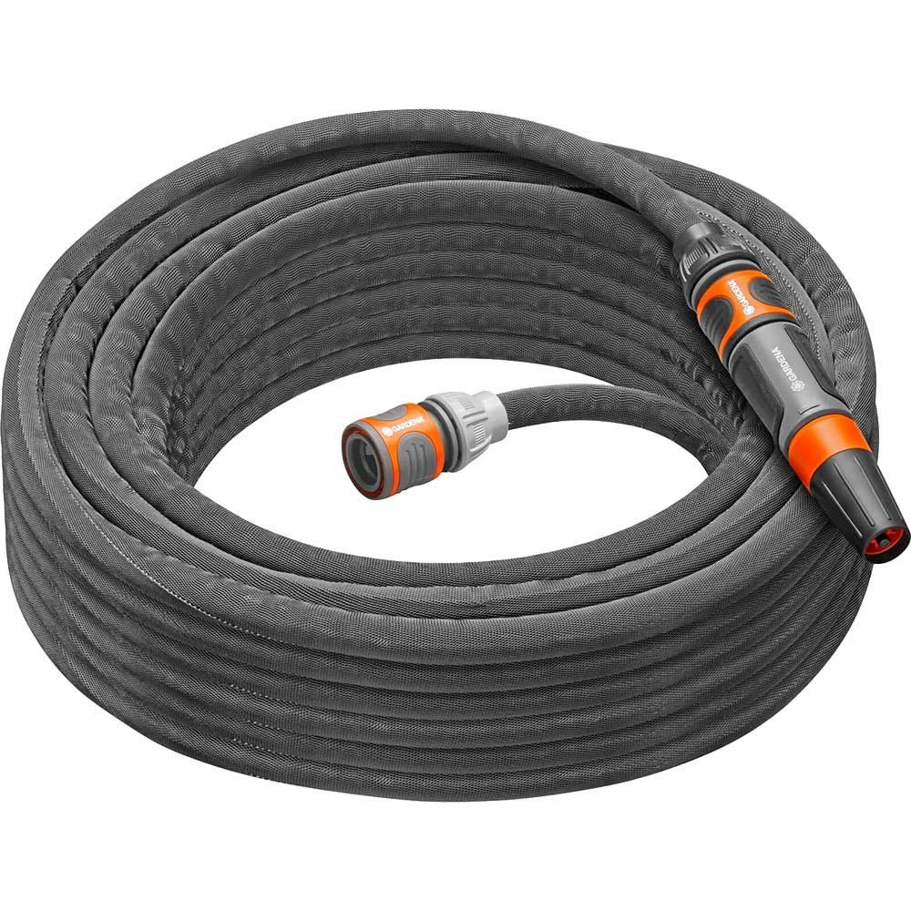 Gardena Liano LIFE Textile Hose Pipe Set 1/2" / 12.5mm 15m Grey - Image 1